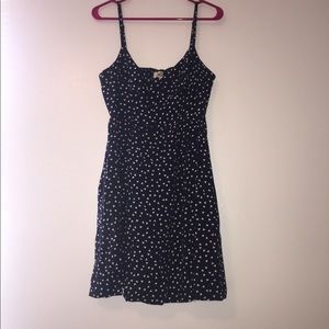 Navy dress with white triangles